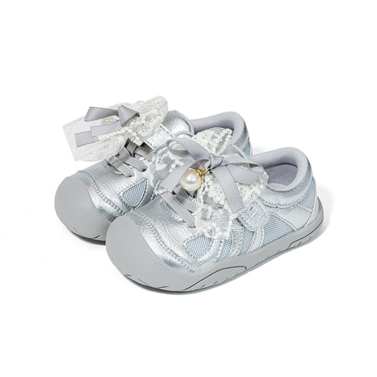 Girls' Lace Bow Casual Sneakers