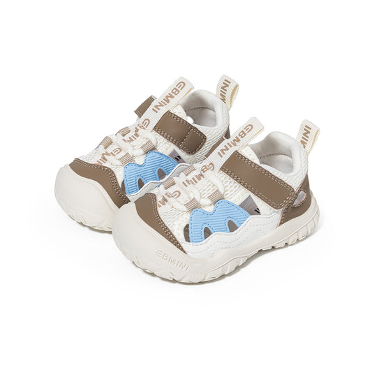 E26B253EBMINI Closed Toe Toddler Sandals | Beige Brown Blue Breathable Non Slip First Walker Summer Shoes for 15M-5Y