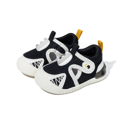 Children Walking Shoes - Breathable Mesh, Velcro Strap, Dinosaur Decor