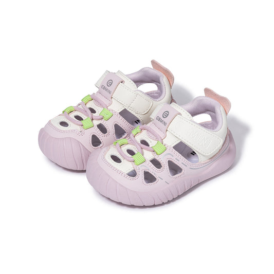 EBMINI Closed Toe Toddler Sandals | Pink White Green Colorful Non Slip First Walker Summer Shoes for 10M-5Y