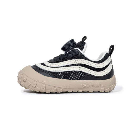 Kids Sneakers - BOA Closure Black White Stripes