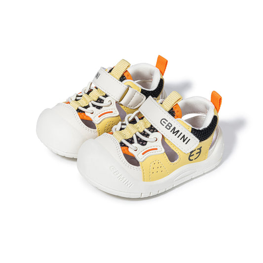 EBMINI Bear Logo Colorful Closed-Toe Toddler Sandals | Non-Slip Breathable First Walkers for Boys Girls 12M-5Y