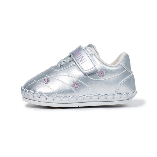 Baby Walking Shoes - Soft Sole, Velcro Strap, Flower Embroidery