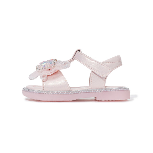 EBMINI Sparkle Bow Open-Toe Toddler Sandals | Princess Dressy Shoes for Girls 2-10Y