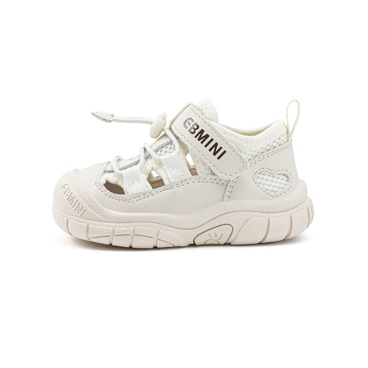 EBMINI Closed Toe Toddler Sandals | White Breathable Non Slip Summer Shoes for Boys Girls 2-7Y