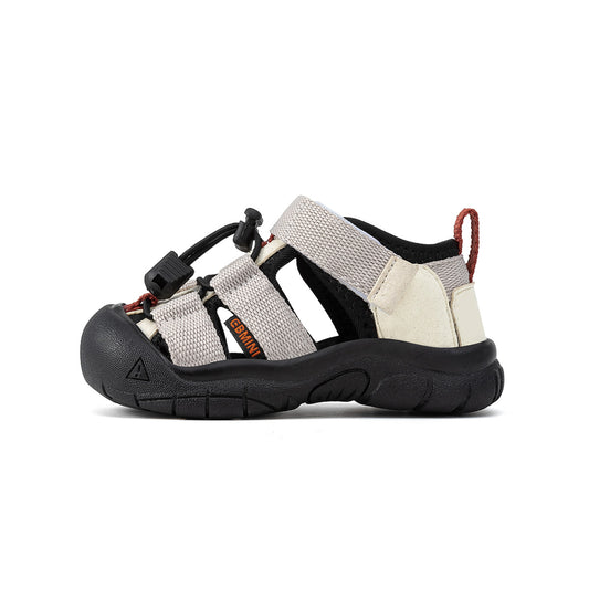 EBMINI Closed Toe Hiking Sandals for Kids | Beige Gray Non Slip Outdoor Summer Shoes for Boys Girls 2-8Y