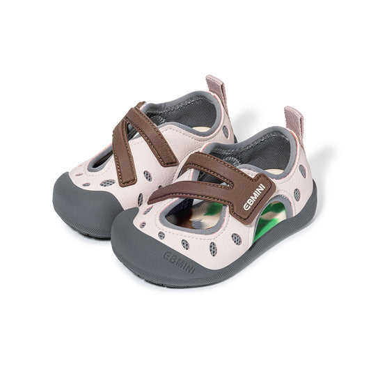 EBMINI Closed Toe Toddler Sandals | Pink Brown Gray Breathable Non Slip First Walker Summer Shoes for Boys Girls 2-8Y