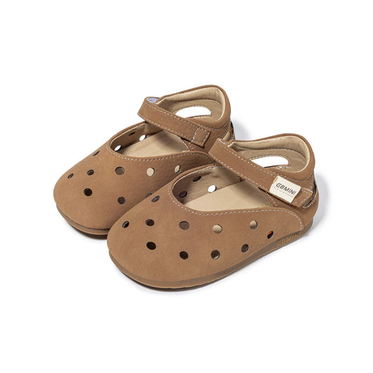 EBMINI Perforated Mary Jane Sandals | Breathable Non-Slip First Walkers for Boys Girls 2-8Y