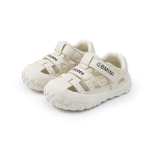 EBMINI Beige Closed-Toe Adventure Toddler Sandals | Breathable Non-Slip First Walker Summer Water Shoes