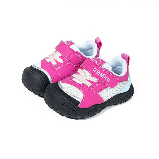 Toddler Sneakers - Pink White Mesh Velcro Strap