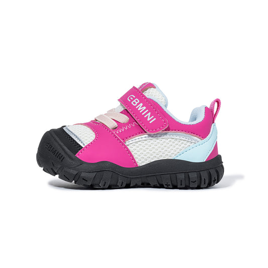 Toddler Sneakers - Pink White Mesh Velcro Strap