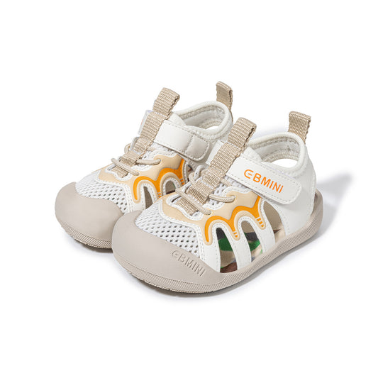 EBMINI Wave Mesh Closed-Toe Toddler Sandals | Non-Slip Breathable First Walkers for Boys Girls 2-8Y
