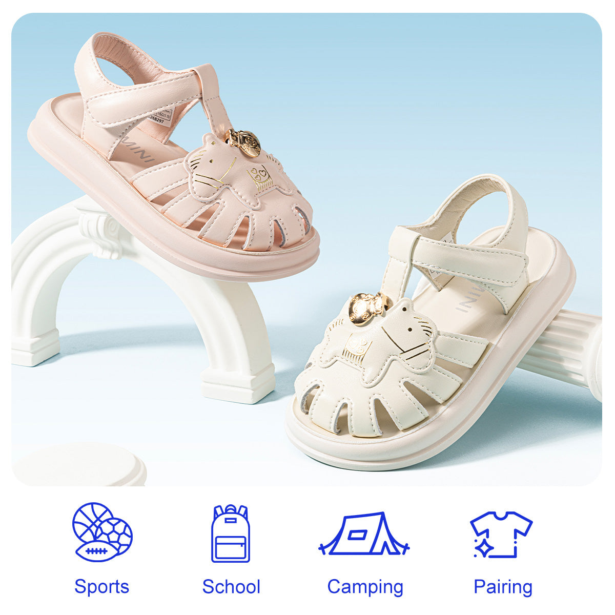 Elephant Charm Closed-Toe Kids Sandals