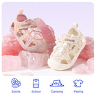 Floral Bow Scallop-Edge Closed-Toe Toddler Sandals