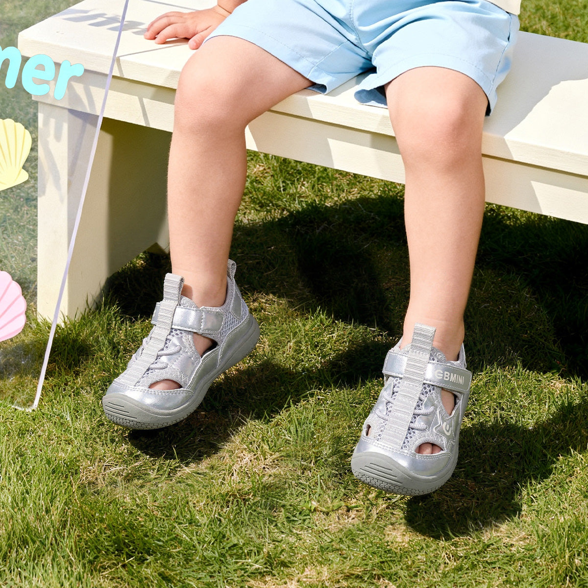Star Patch Closed-Toe Toddler Sandals