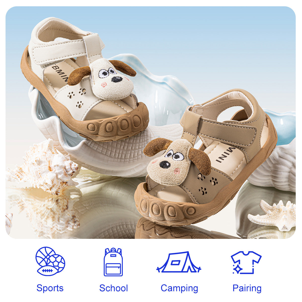 Dog Cartoon Closed-Toe Toddler Sandals