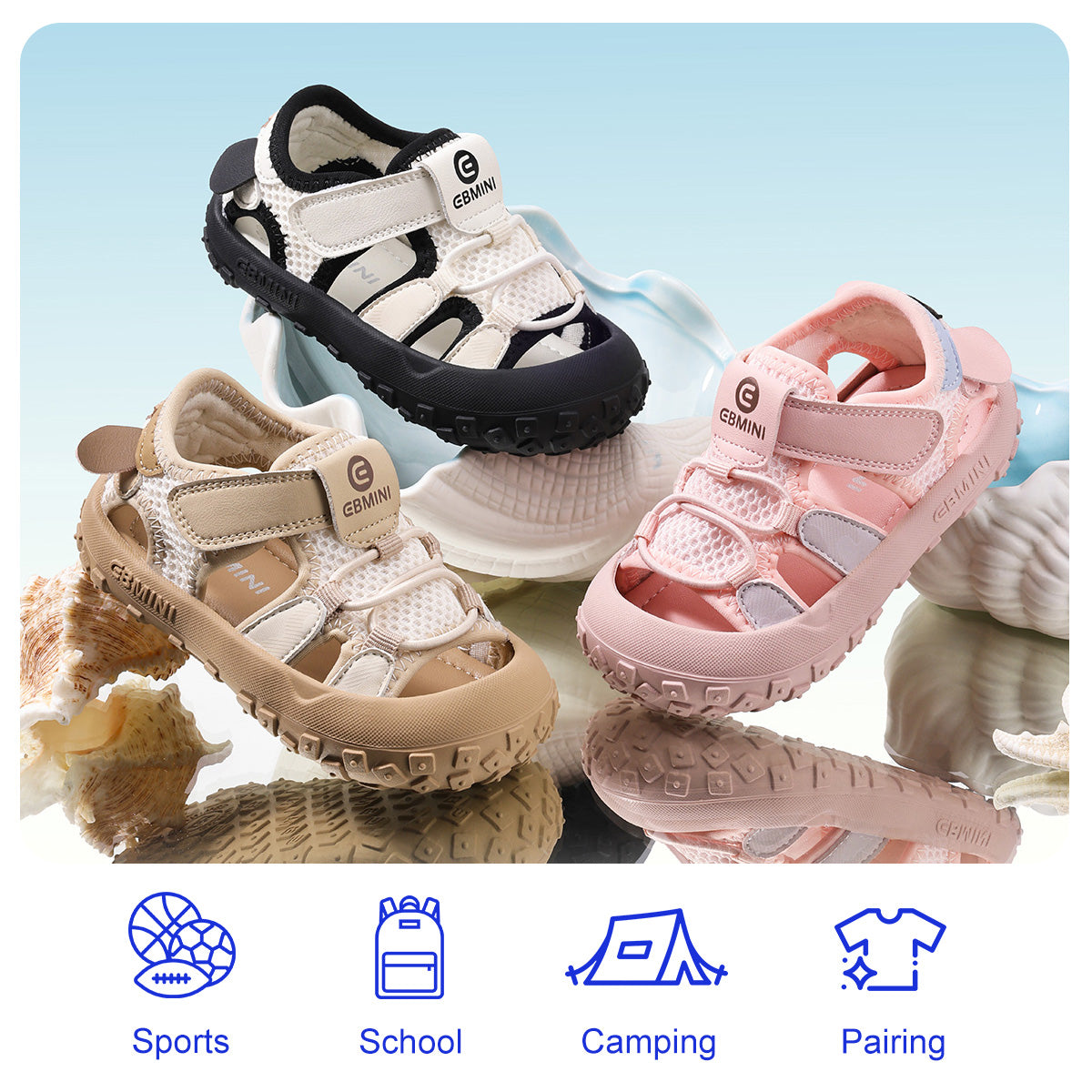 Triple-Strap Fisherman Closed-Toe Toddler Sandals