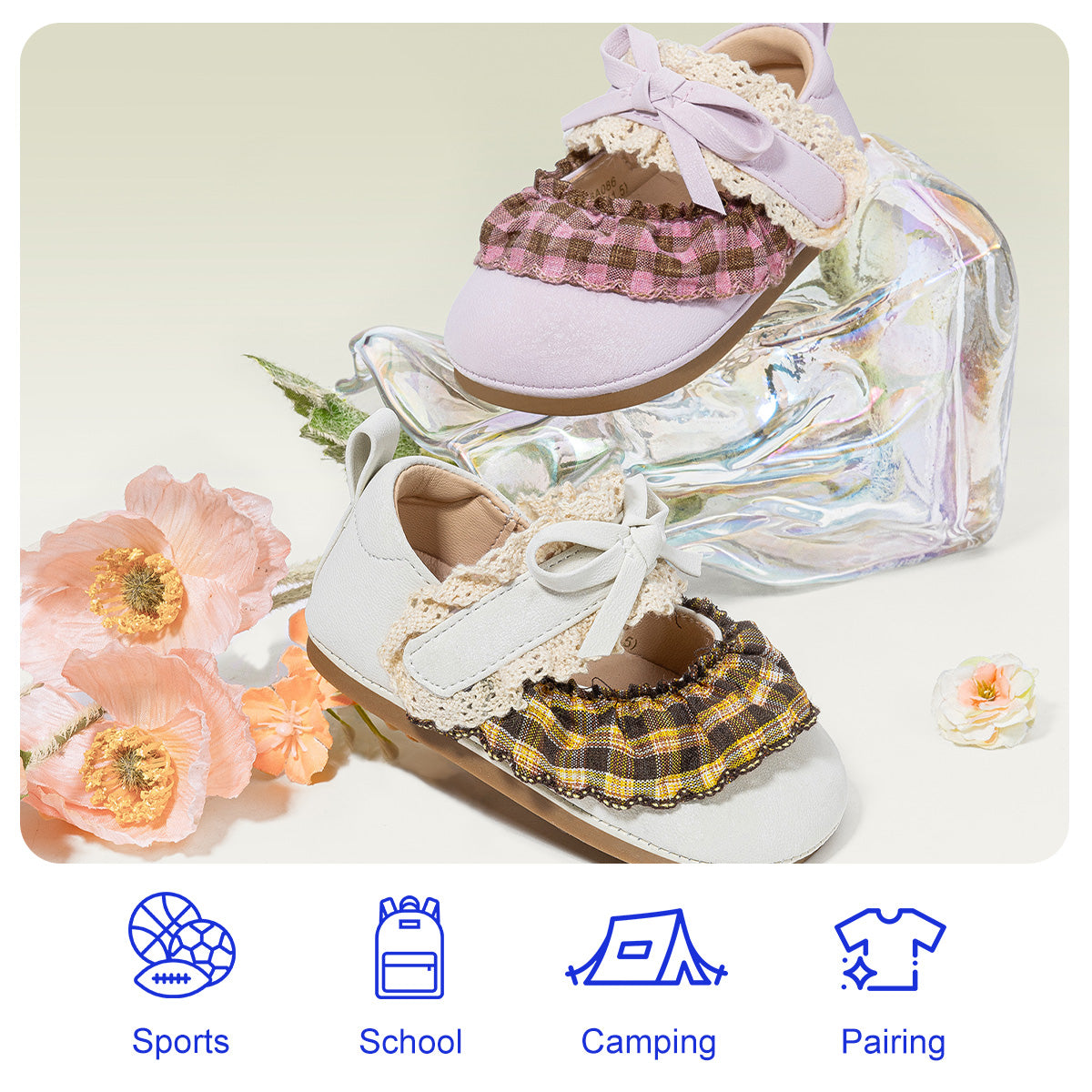 Gingham Bow Mary Jane Toddler Shoes