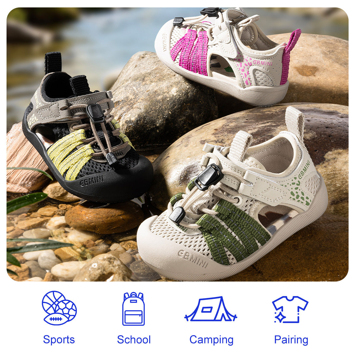 Bungee Lace Adventure Closed-Toe Toddler Sandals