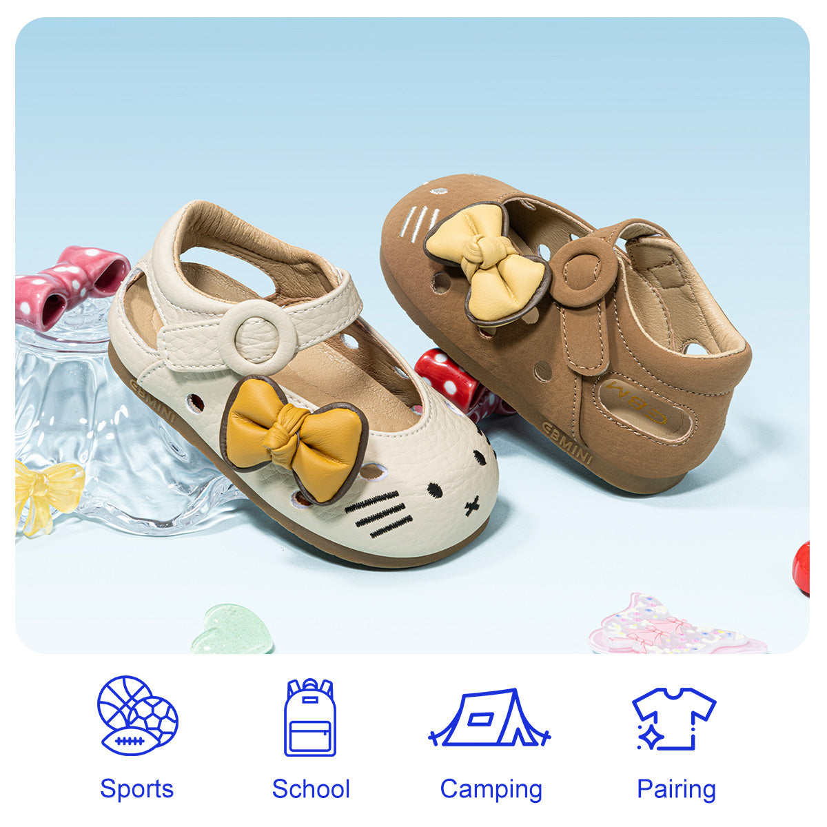 Cat Bow Mary Jane Toddler Sandals
