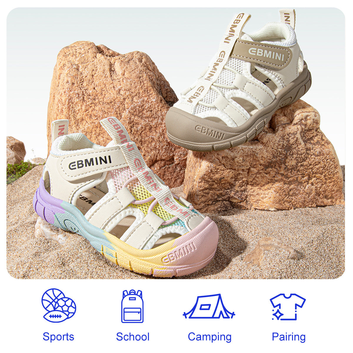 Rainbow Cage Mesh Toddler Sandals