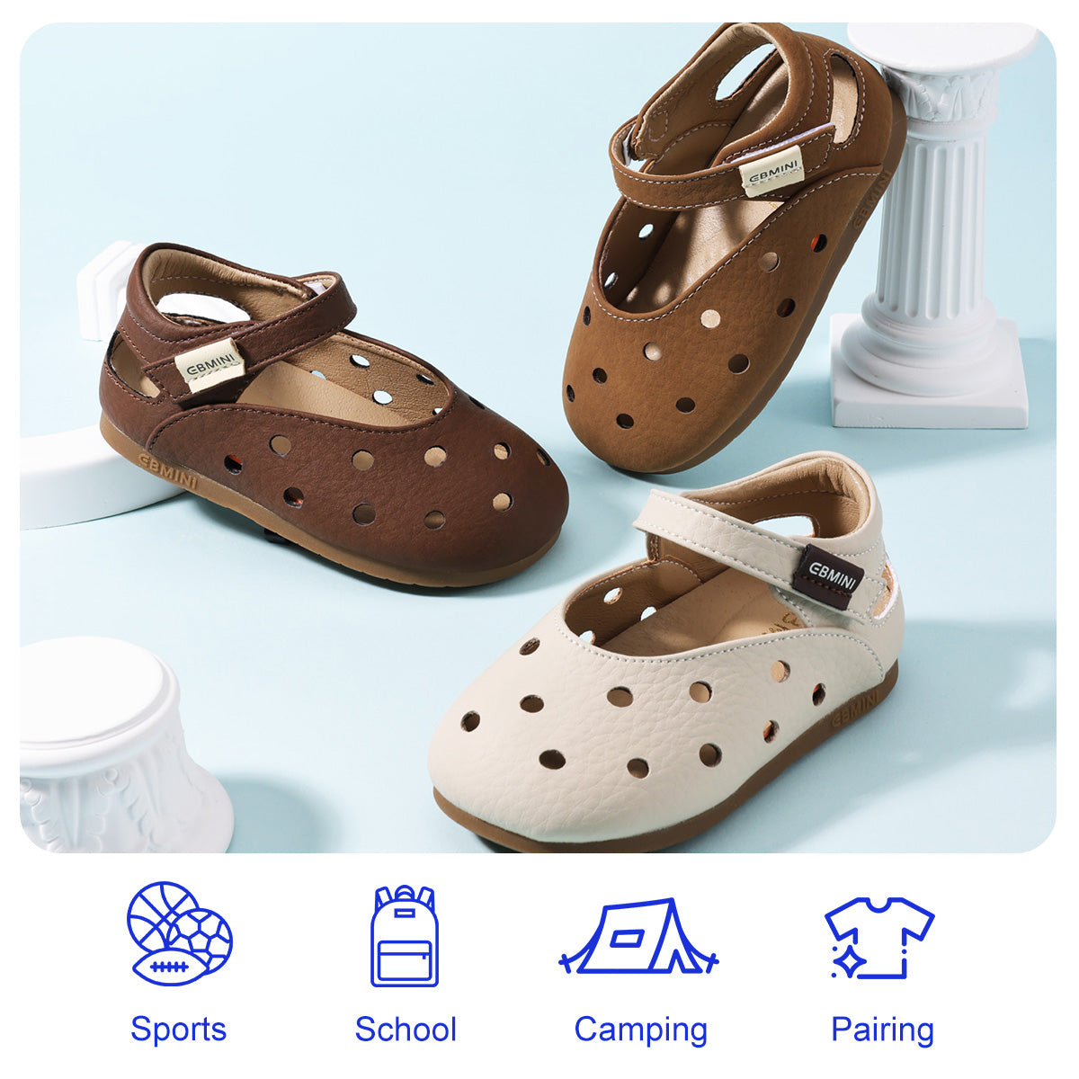 Polka-Dot Perforated Mary Jane Toddler Sandals