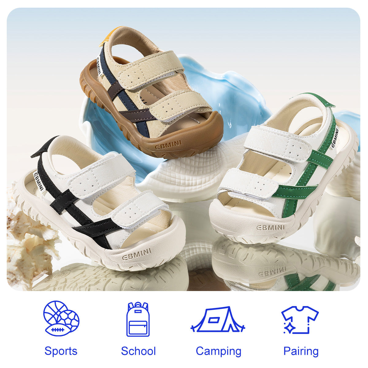 Retro Cross-Strap Closed-Toe Toddler Sandals