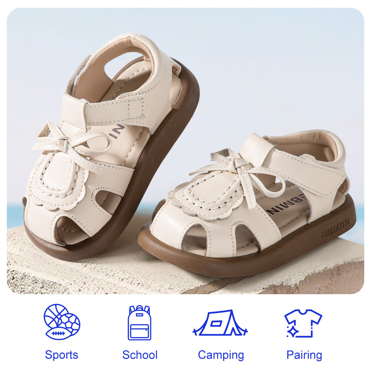 Scallop Bow Toddler Sandals