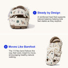 Floral Print Pearl Lace Bow Closed-Toe Toddler Sandals