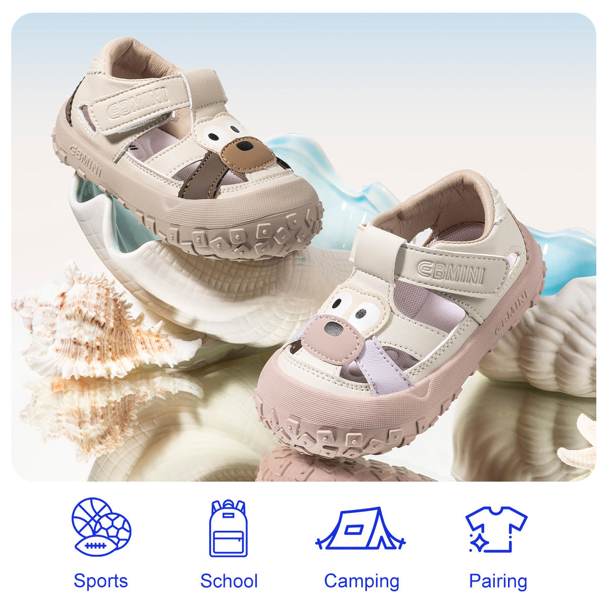 Cartoon Dog Closed-Toe Toddler Sandals