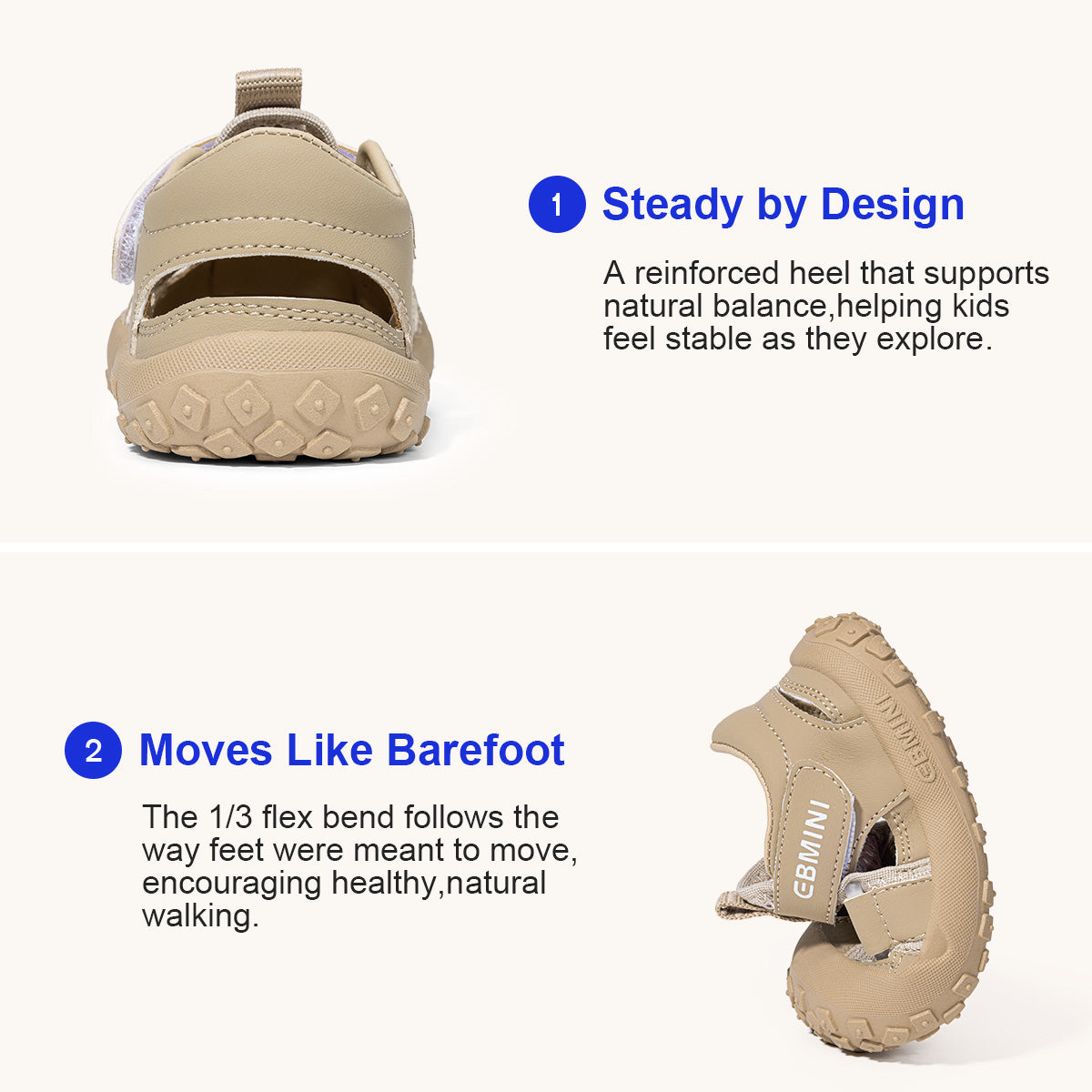 Rugged Webbing Dual-Strap Closed-Toe Toddler Sandals