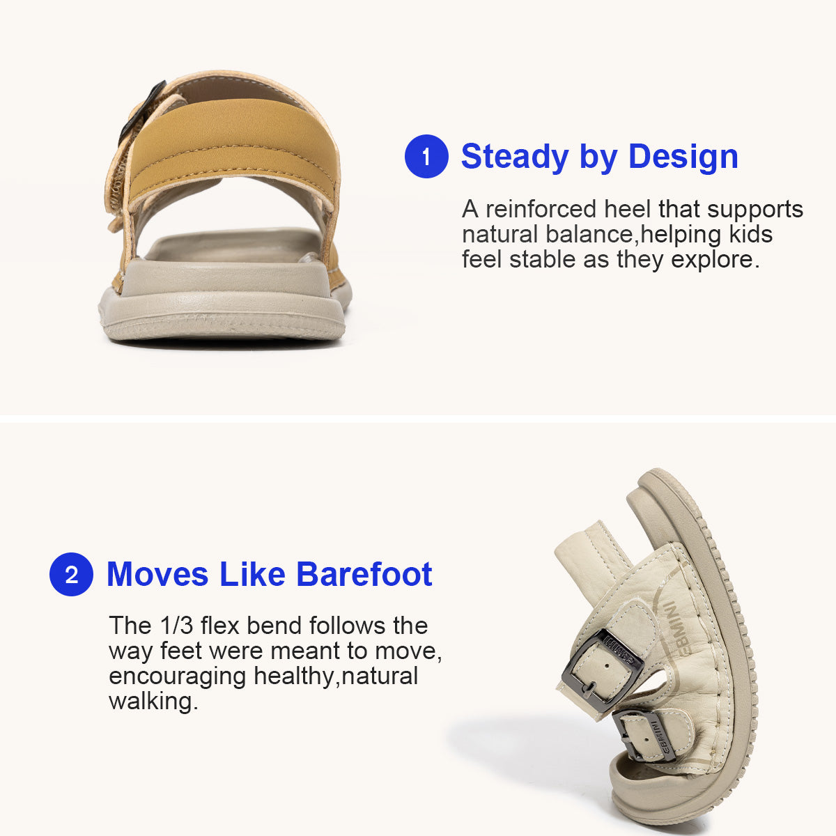 Minimalist Buckle Closed-Toe Toddler Sandals