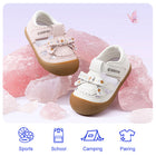 Scallop-Edge Floral Bow Closed-Toe Toddler Sandals