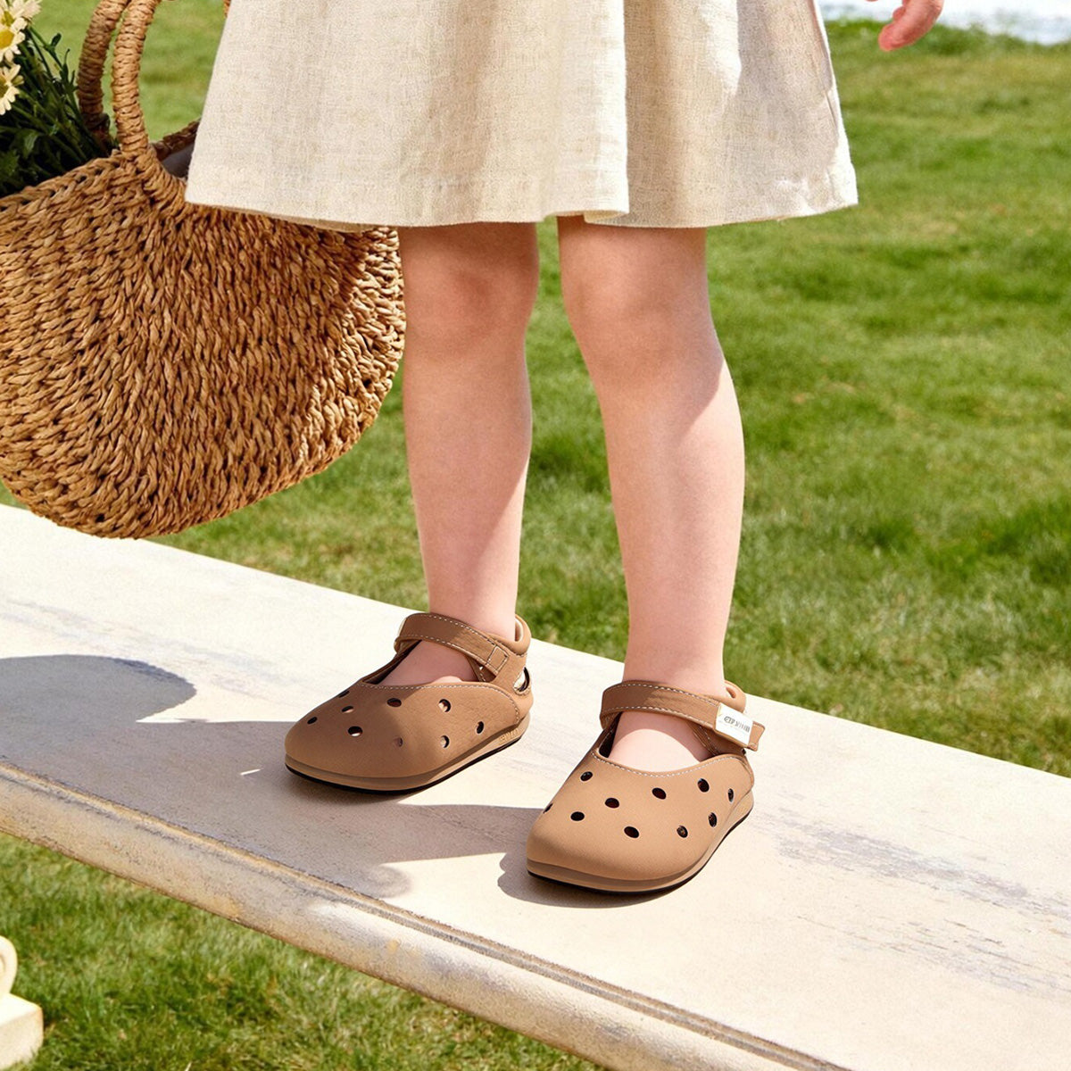 Polka-Dot Perforated Mary Jane Toddler Sandals
