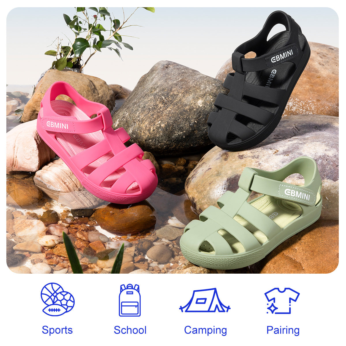 Waterproof EVA Closed-Toe Toddler Sandals