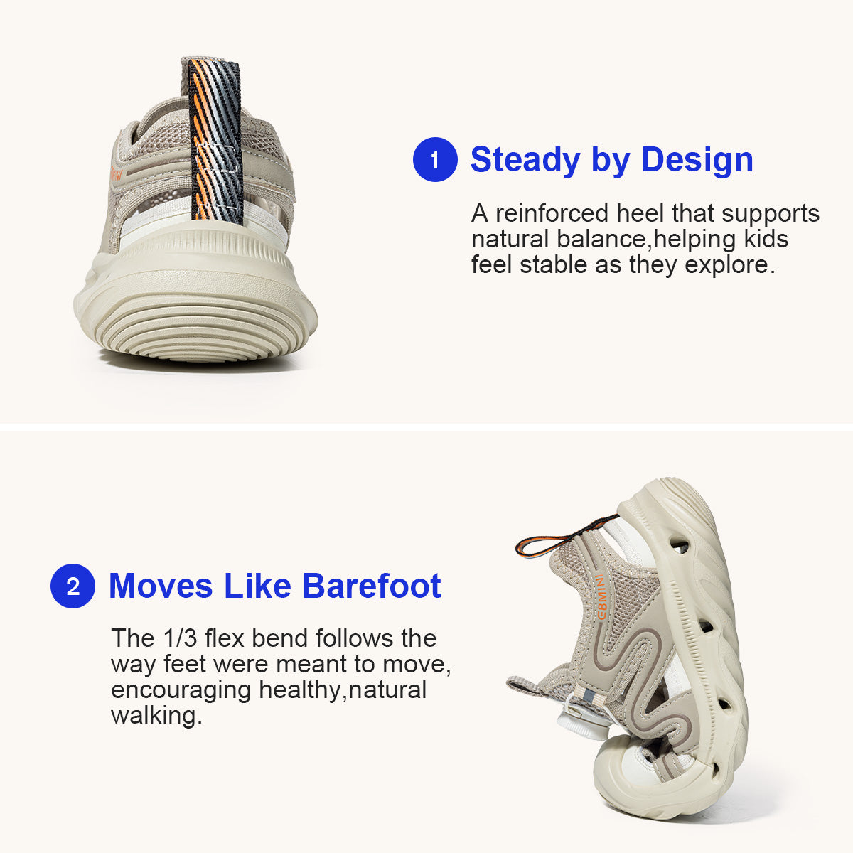 Rotary Buckle Closed-Toe Kids Sandals