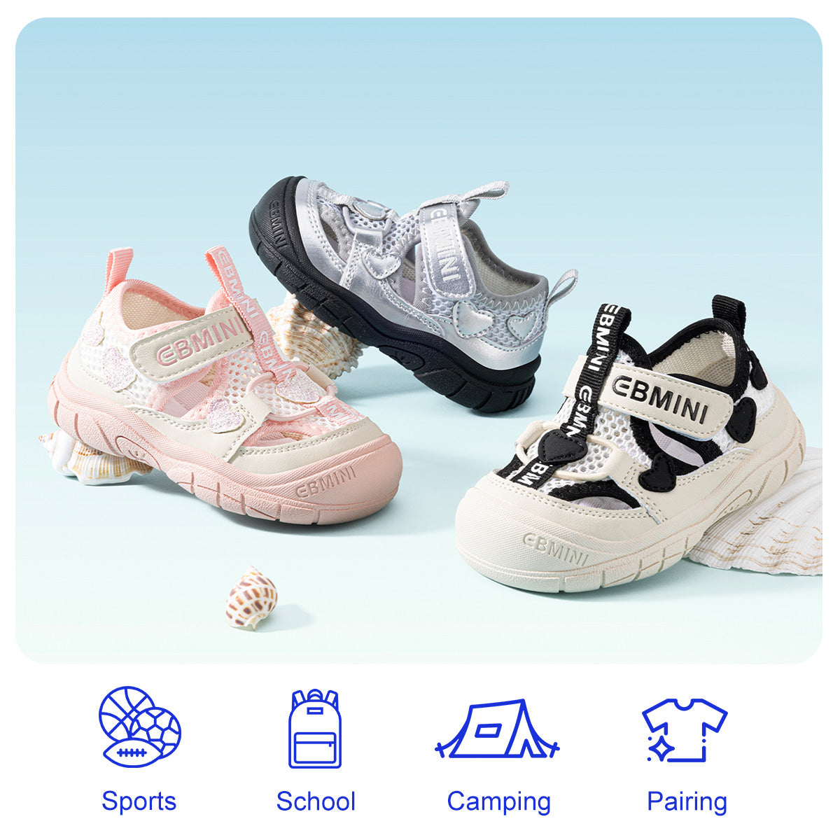 Glitter Heart Mesh Toddler Sandals