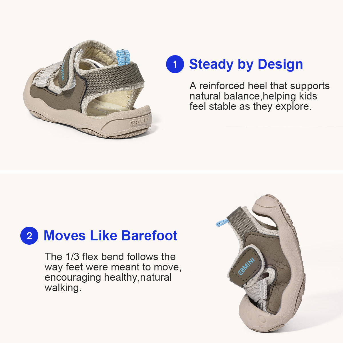 Sporty Webbing Dual-Strap Closed-Toe Toddler Sandals