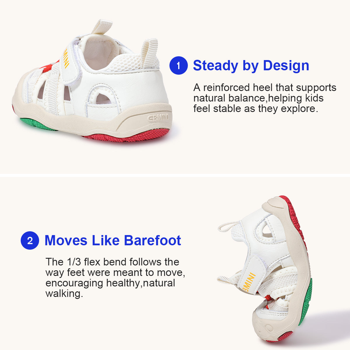Ribbon-Strap Mesh Closed-Toe Toddler Sandals