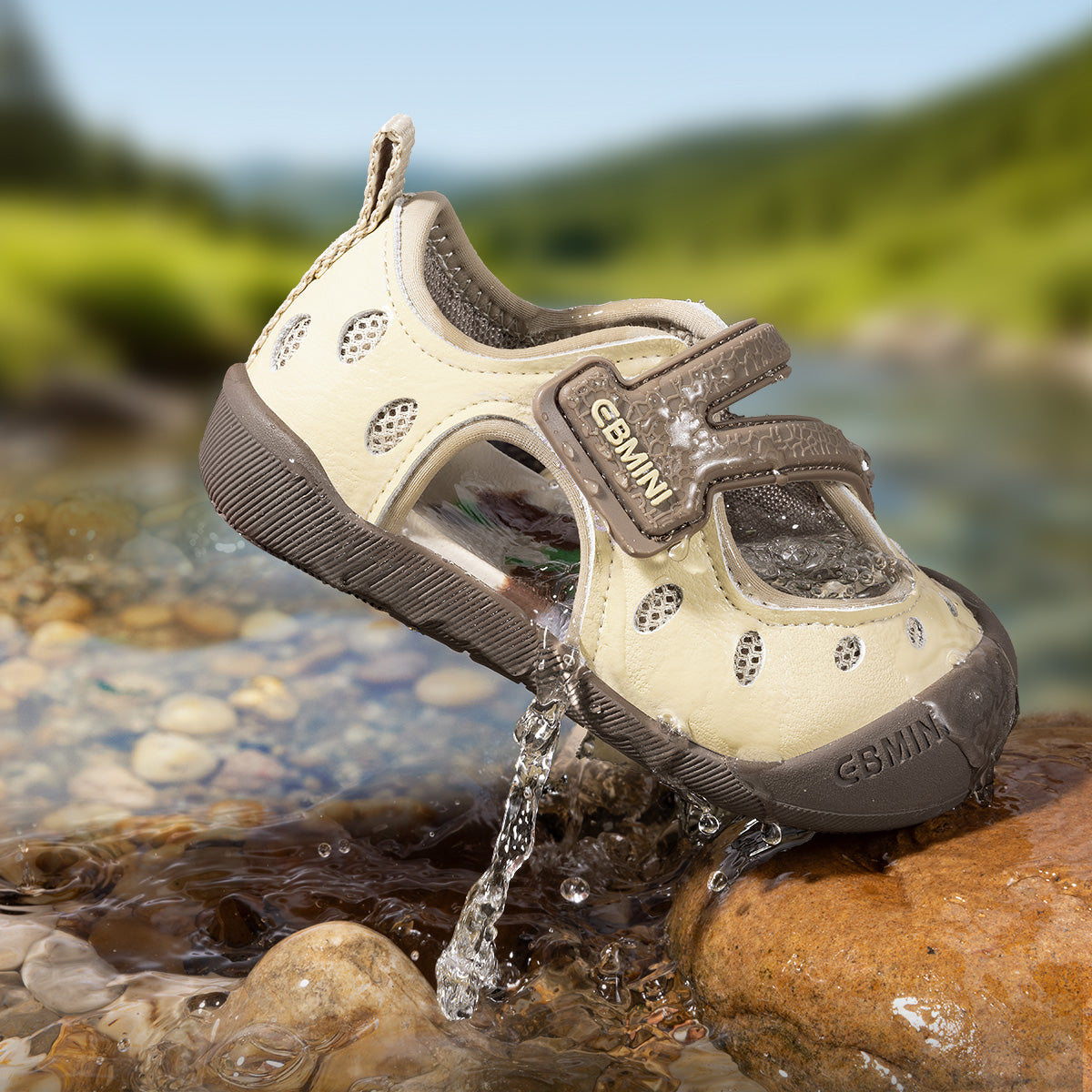 Polka Dot Velcro Closed-Toe Toddler Sandals