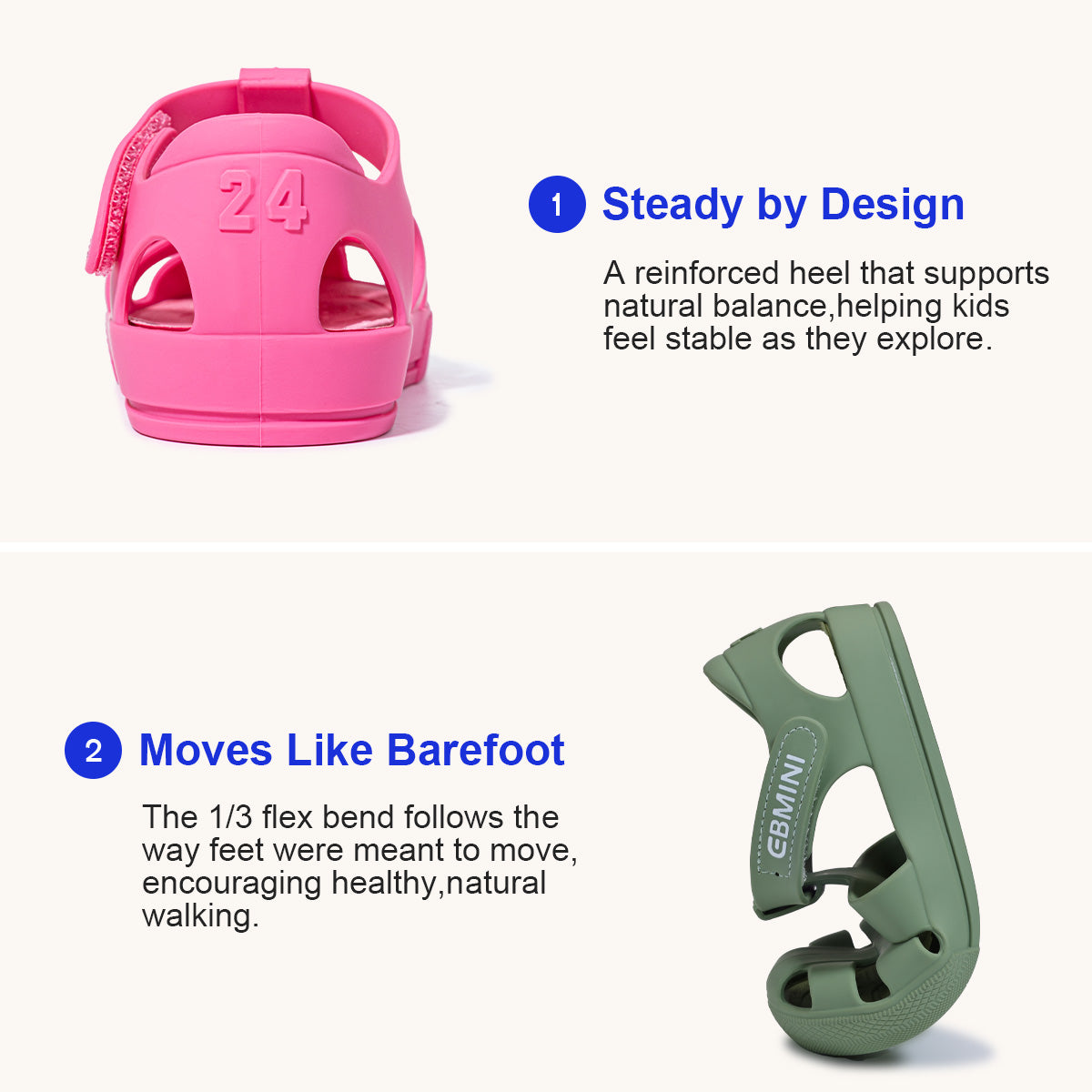 Waterproof EVA Closed-Toe Toddler Sandals