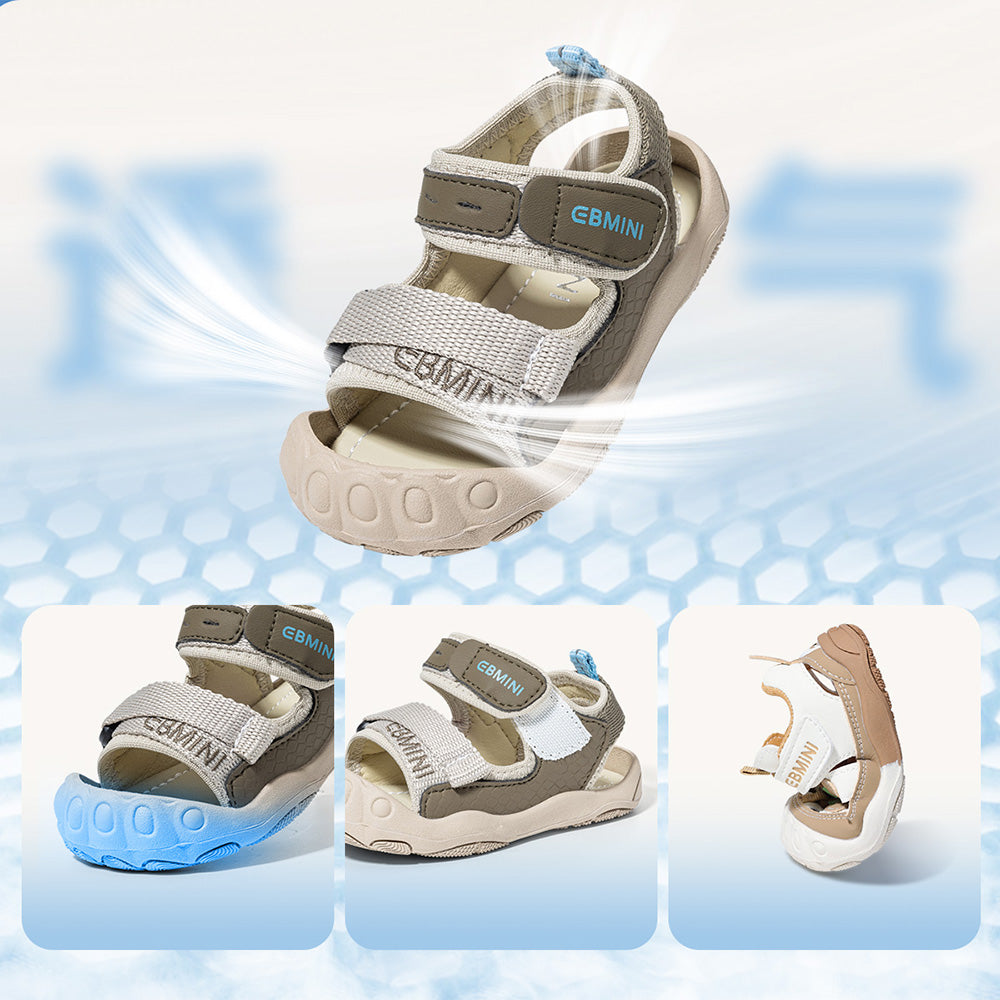 Sporty Webbing Dual-Strap Closed-Toe Toddler Sandals
