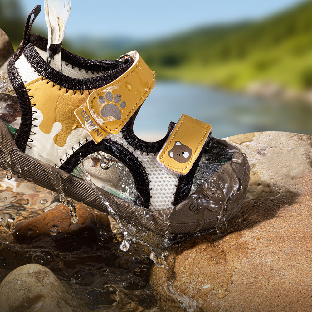 Bear Paw Print Closed-Toe Kids Sandals