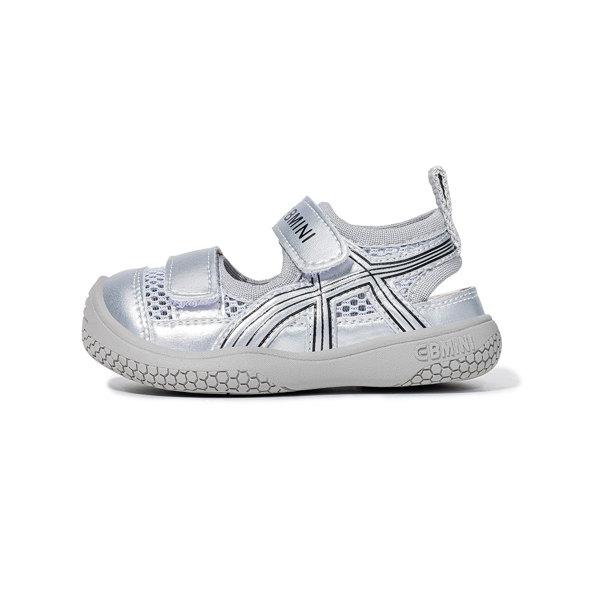 Retro X-Stitch Dual-Strap Mesh Closed-Toe Toddler Sandals