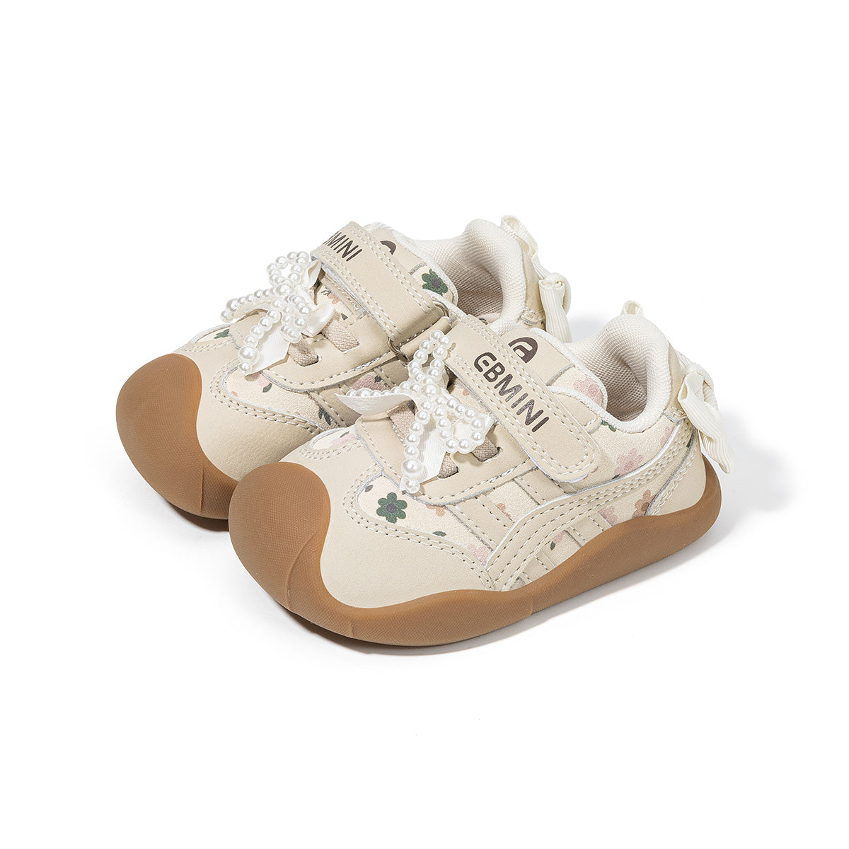 Floral Pearl Bow Toddler Sneakers