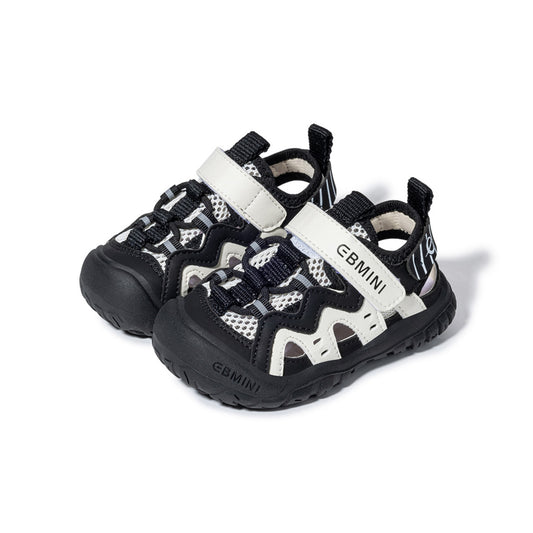 EBMINI Wave Mesh Closed-Toe Toddler Sandals | Non-Slip Breathable First Walkers for Boys Girls 2-8Y