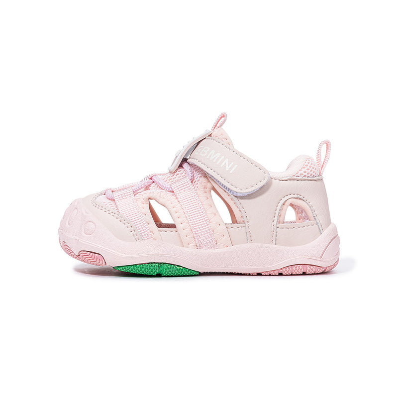 Ribbon-Strap Mesh Closed-Toe Toddler Sandals