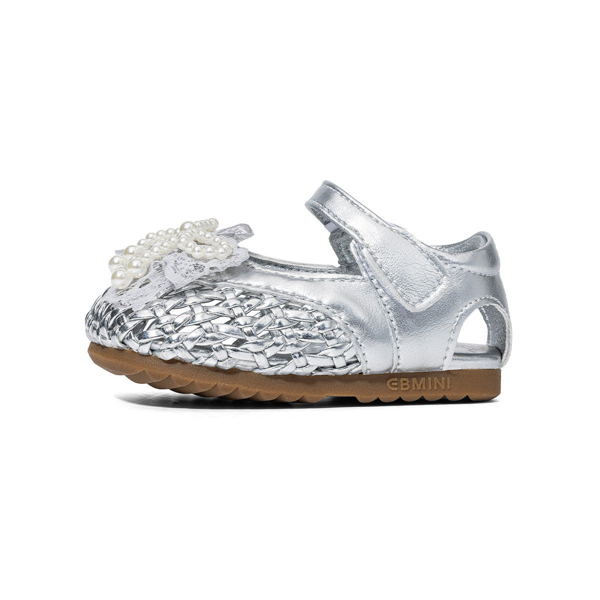 Pearl Bow Woven Mary Jane Toddler Sandals