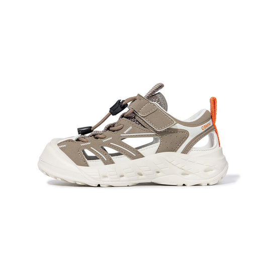 EBMINI Brown Beige Closed Toe Kids Hiking Sandals | Breathable Non Slip EVA Sole Outdoor Shoes for Boys Girls 5-15Y