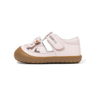 Scallop-Edge Floral Bow Closed-Toe Toddler Sandals